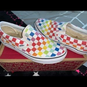 Checkerboard Rainbow Vans